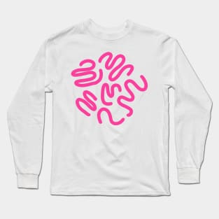 Wiggly pink squiggle print Long Sleeve T-Shirt